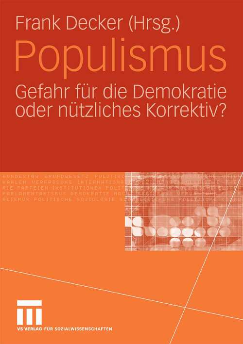 Book cover of Populismus: Gefahr für die Demokratie oder nützliches Korrektiv? (2006)