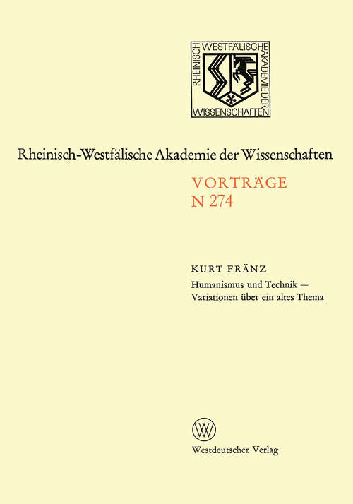 Book cover of Natur-, Ingenieur- und Wirtschaftswissenschaften: Vorträge · N 274 (1978) (Rheinisch-Westfälische Akademie der Wissenschaften #274)