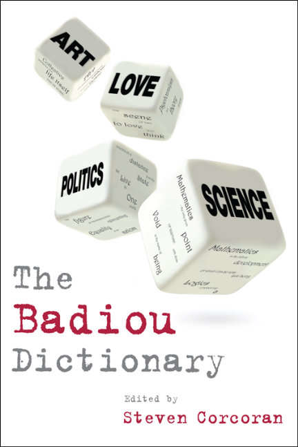 Book cover of The Badiou Dictionary (Philosophical Dictionaries)