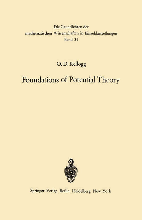 Book cover of Foundations of Potential Theory (1967) (Grundlehren der mathematischen Wissenschaften #31)