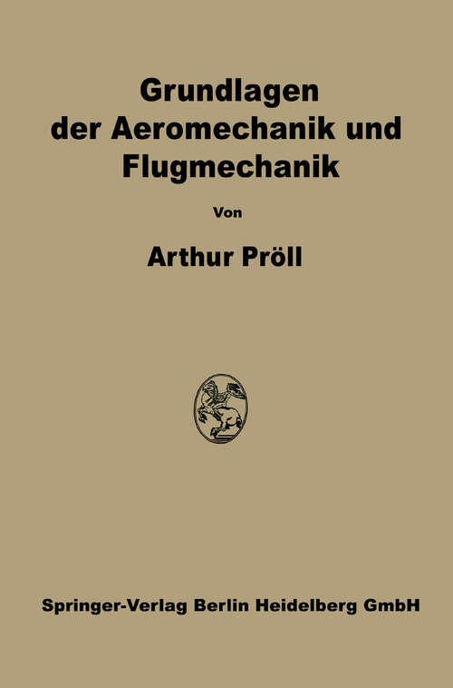 Book cover of Grundlagen der Aeromechanik und Flugmechanik (1951)