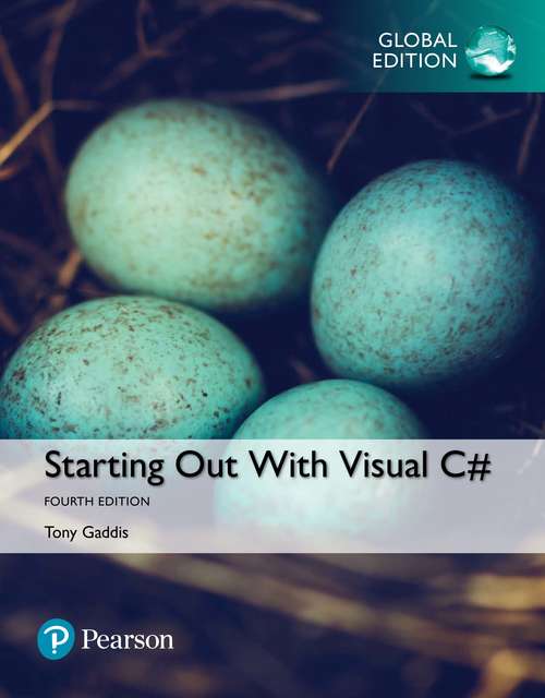 Book cover of Starting out with Visual C#, Global Edition (PDF)