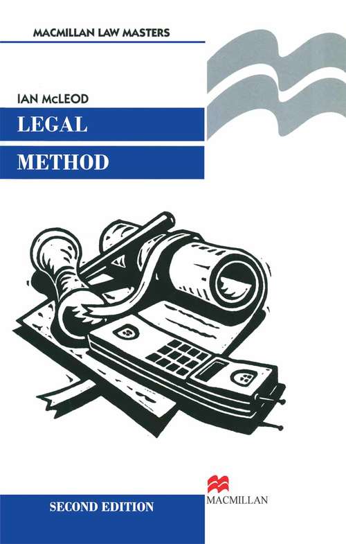 Book cover of Legal Method (2nd ed. 1996) (Macmillan Law Masters)