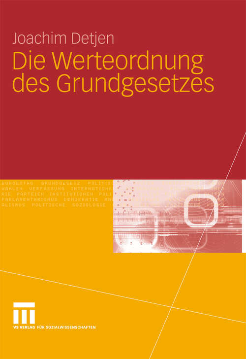 Book cover of Die Werteordnung des Grundgesetzes (2013)