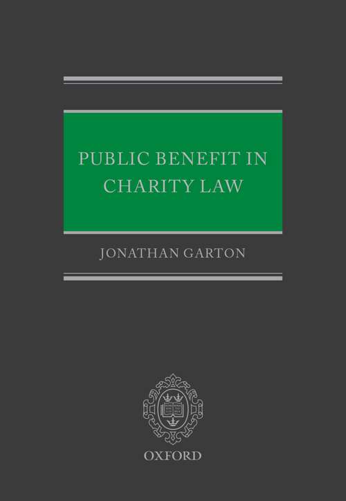Book cover of Public Benefit in Charity Law