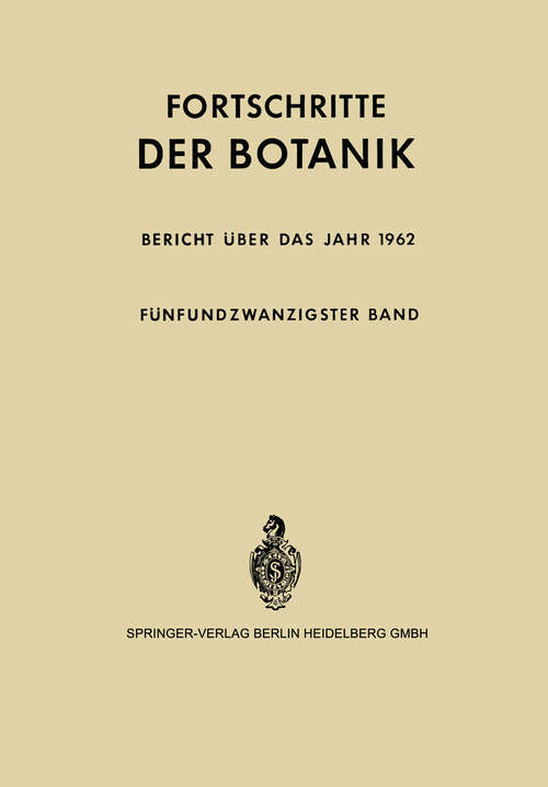 Book cover of Bericht über das Jahr 1962 (1963) (Progress in Botany #25)