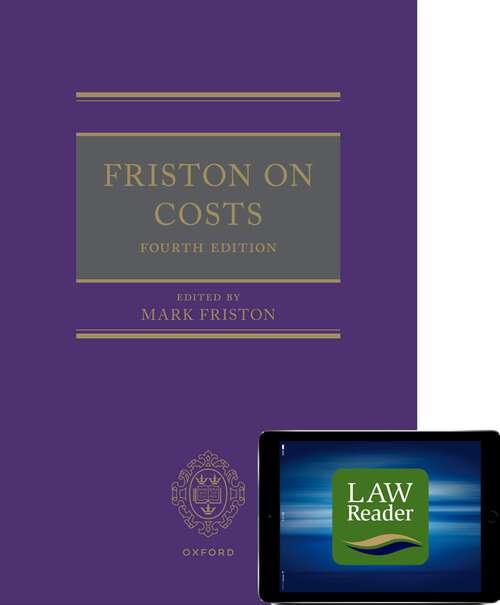 Book cover of Friston on Costs (book and digital pack)