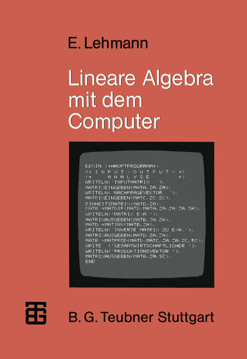 Book cover of Lineare Algebra mit dem Computer (1983) (MikroComputer-Praxis)