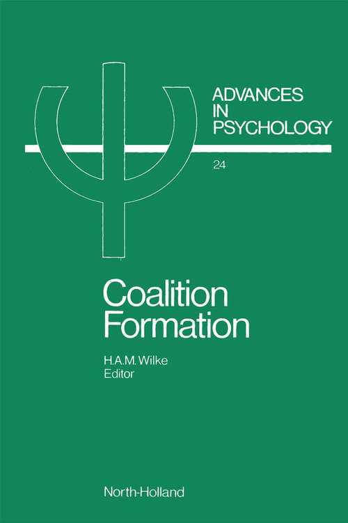 Book cover of Coalition Formation (ISSN: Volume 24)