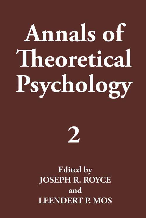 Book cover of Annals of Theoretical Psychology: Volume 2 (1984)