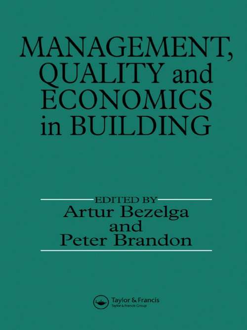 Book cover of Management, Quality and Economics in Building