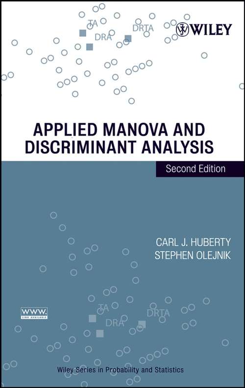 Book cover of Applied MANOVA and Discriminant Analysis (2) (Wiley Series in Probability and Statistics #498)