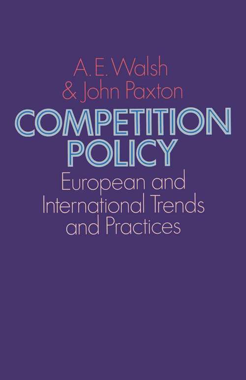 Book cover of Competition Policy: European and International Trends and Practices (pdf) (1st ed. 1975)