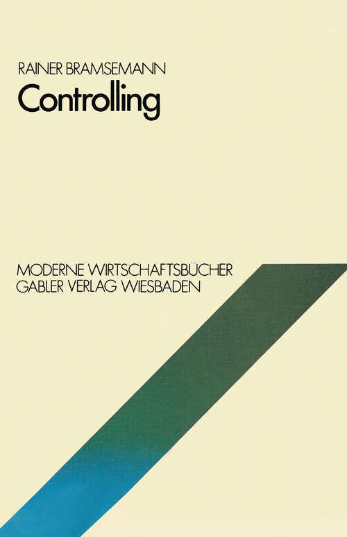 Book cover of Controlling (1978) (Moderne Wirtschaftsbücher #9)