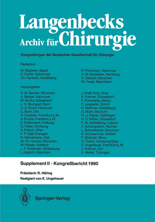 Book cover of Deutsche Gesellschaft für Chirurgie (1990) (Deutsche Gesellschaft für Chirurgie #1990)