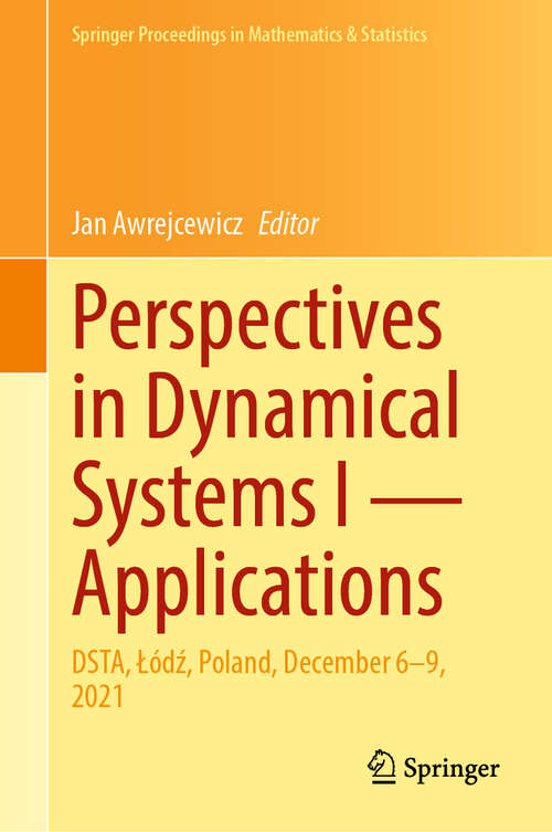 Book cover of Perspectives in Dynamical Systems I — Applications