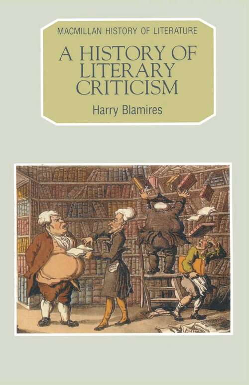 Book cover of A History of Literary Criticism (1st ed. 1991)