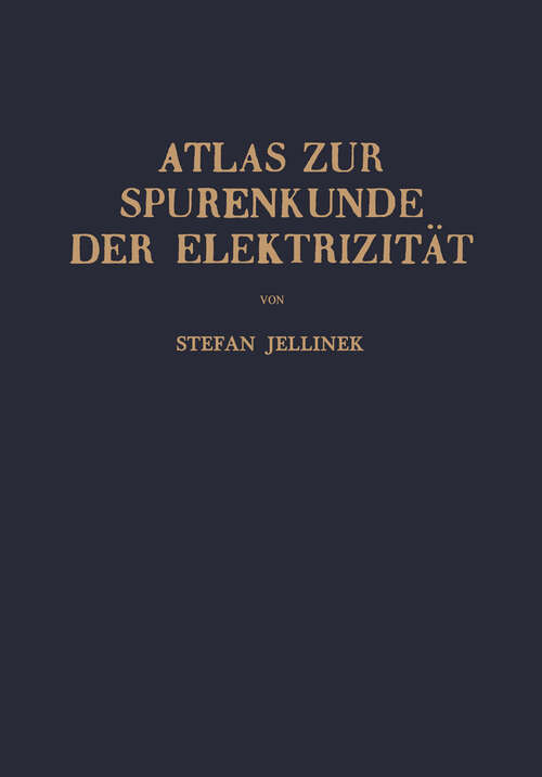 Book cover of Atlas zur Spurenkunde der Elektrizität (1955)