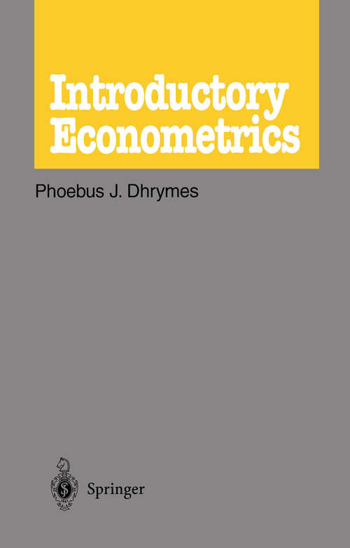 Book cover of Introductory Econometrics (1978)