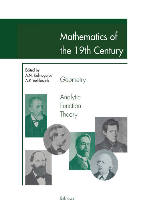 Book cover of Mathematics of the 19th Century: Geometry, Analytic Function Theory (1996)