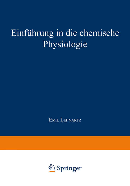Book cover of Einführung in die chemische Physiologie (7. Aufl. 1943)