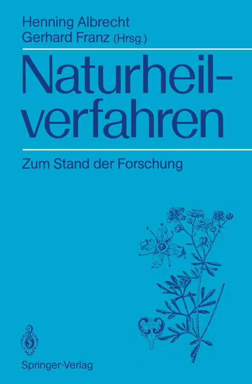 Book cover of Naturheilverfahren: Zum Stand der Forschung (1990)