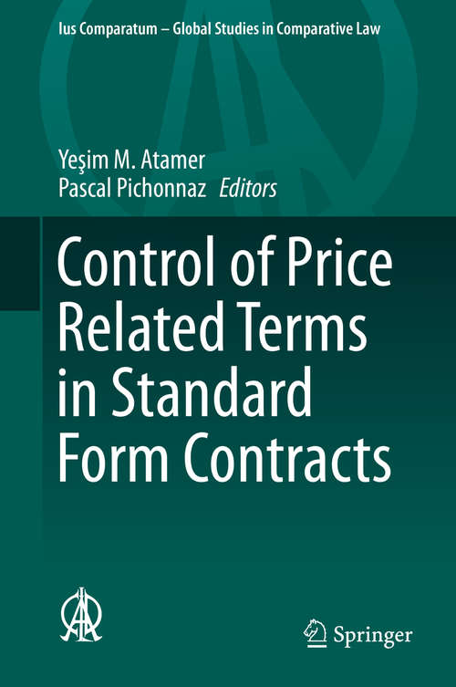 Book cover of Control of Price Related Terms in Standard Form Contracts (1st ed. 2020) (Ius Comparatum - Global Studies in Comparative Law #36)