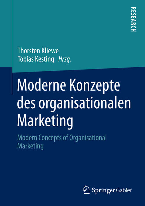 Book cover of Moderne Konzepte des organisationalen Marketing: Modern Concepts of Organisational Marketing (2014)