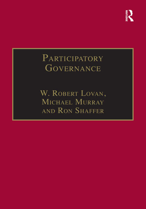 Book cover of Participatory Governance: Planning, Conflict Mediation and Public Decision-Making in Civil Society