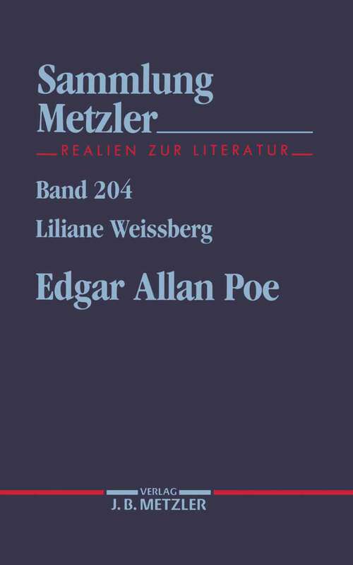 Book cover of Edgar Allan Poe (1. Aufl. 1991) (Sammlung Metzler)