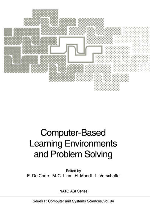 Book cover of Computer-Based Learning Environments and Problem Solving (1992) (NATO ASI Subseries F: #84)