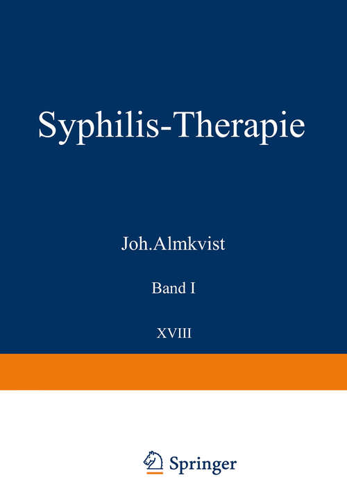 Book cover of Syphilis-Therapie (1928) (Handbuch der Haut- und Geschlechtskrankheiten: B / 18)