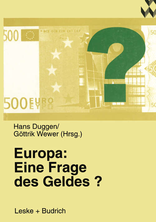 Book cover of Europa: Eine Frage des Geldes? (1998) (Altenholzer Schriften #1)