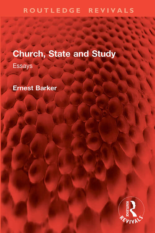 Book cover of Church, State and Study: Essays (Routledge Revivals)