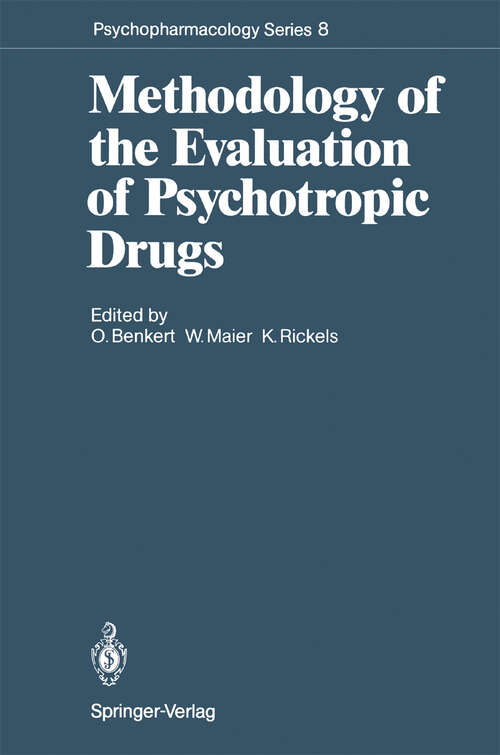 Book cover of Methodology of the Evaluation of Psychotropic Drugs (1990) (Psychopharmacology Series #8)
