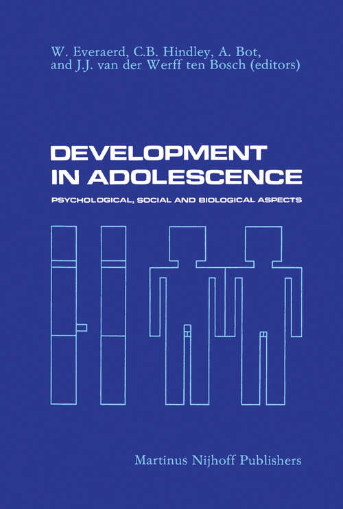 Book cover of Development in Adolescence: Psychological, Social and Biological Aspects (1983)