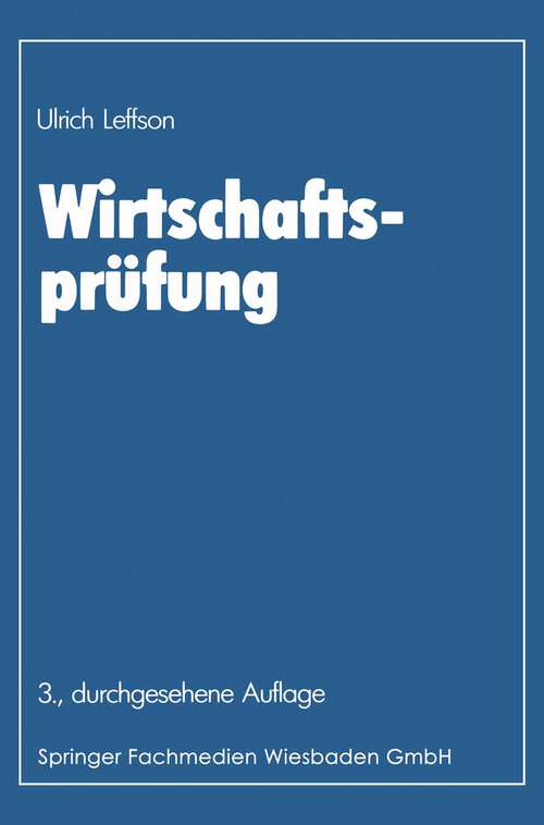 Book cover of Wirtschaftsprüfung (3. Aufl. 1985)