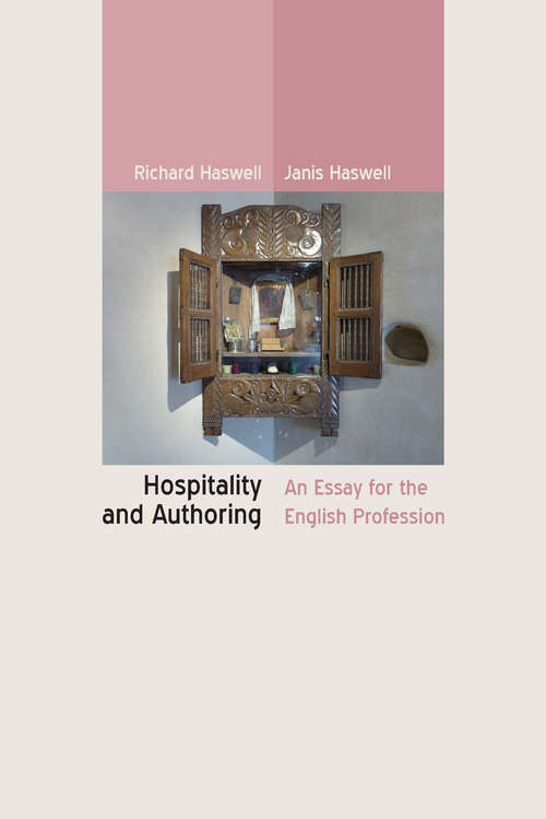 Book cover of Hospitality and Authoring: An Essay for the English Profession