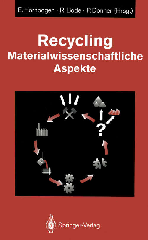 Book cover of Recycling: Materialwissenschaftliche Aspekte (1993)