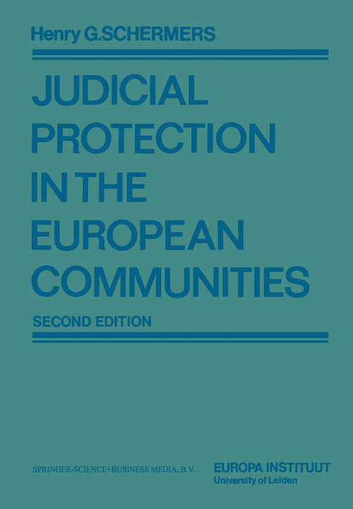 Book cover of Judicial Protection in the European Communities (2nd ed. 1979)