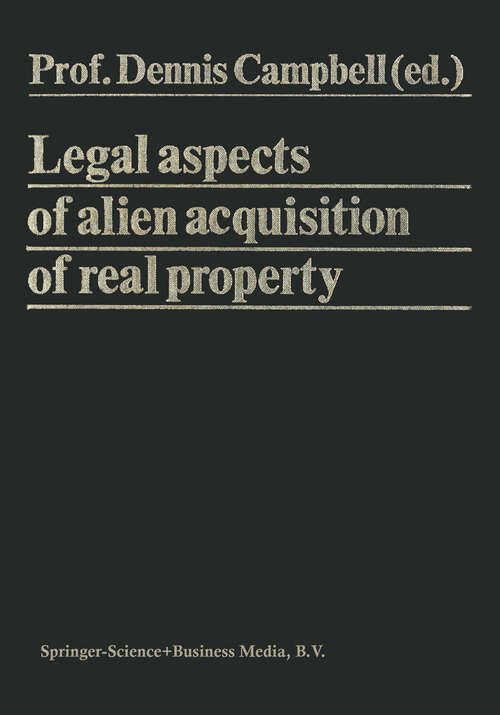 Book cover of Legal Aspects of Alien Acquisition of Real Property (1980)