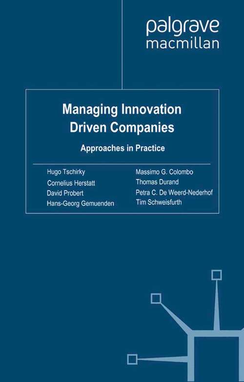 Book cover of Managing Innovation Driven Companies: Approaches in Practice (2011)