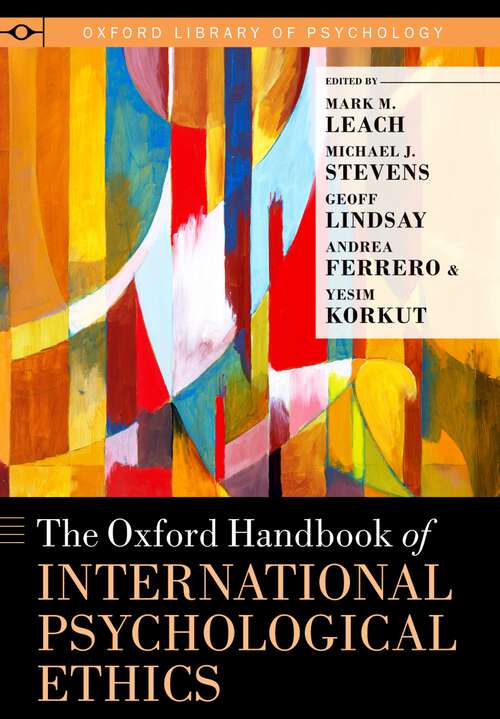 Book cover of The Oxford Handbook of International Psychological Ethics (Oxford Library of Psychology)