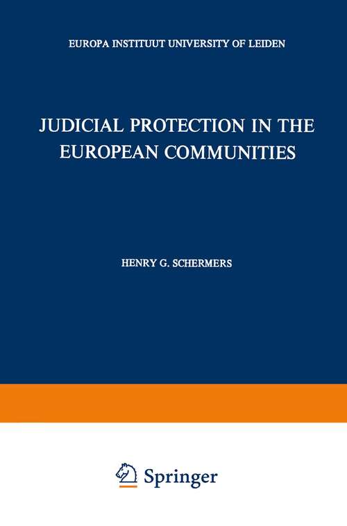 Book cover of Judicial Protection in the European Communities (1983)