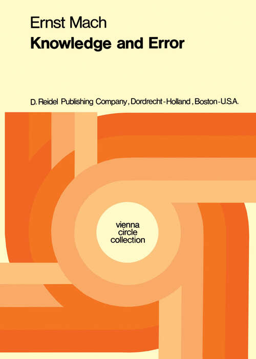 Book cover of Knowledge and Error: Sketches on the Psychology of Enquiry (1976) (Vienna Circle Collection #3)