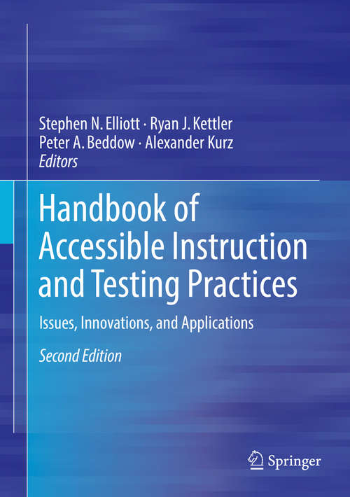 Book cover of Handbook of Accessible Instruction and Testing Practices: Issues, Innovations, and Applications