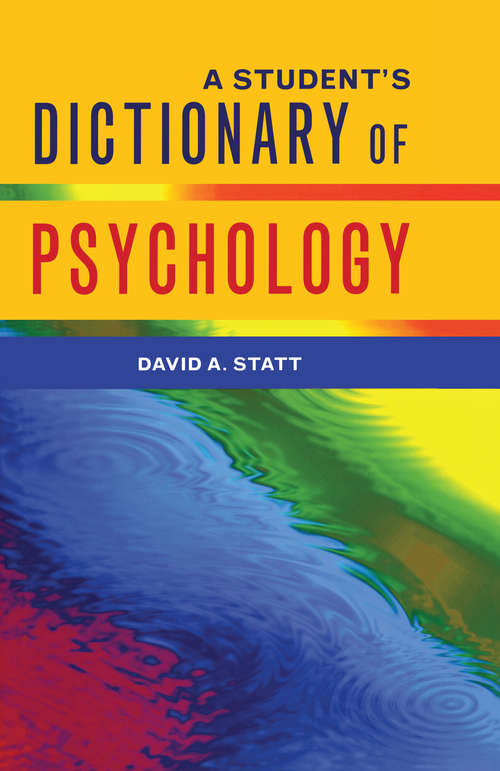 Book cover of A Student's Dictionary of Psychology