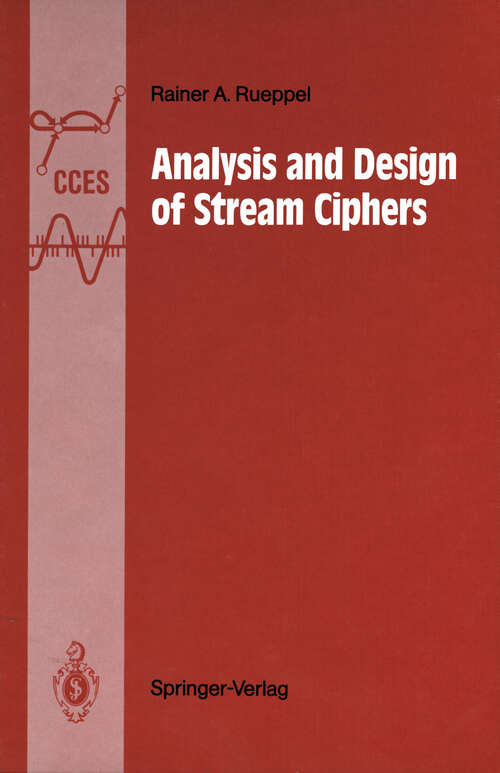 Book cover of Analysis and Design of Stream Ciphers (1986) (Communications and Control Engineering)