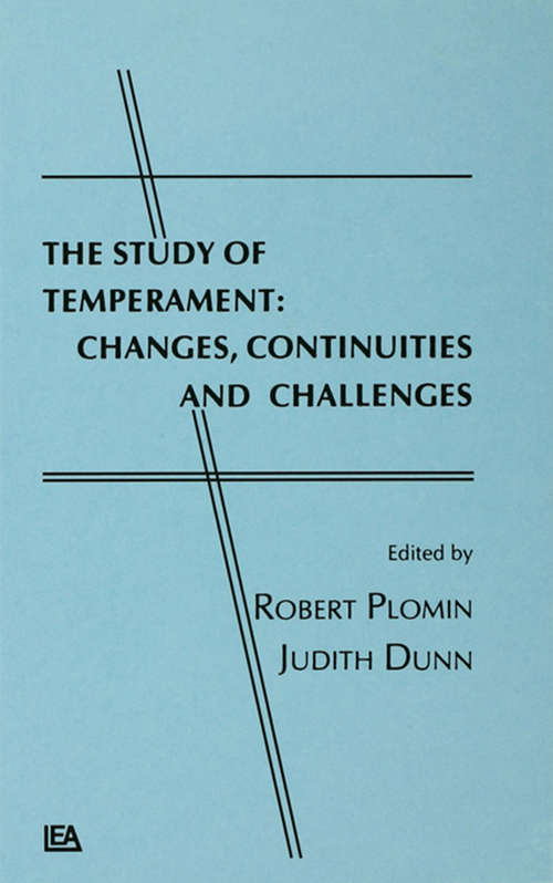 Book cover of The Study of Temperament: Changes, Continuities, and Challenges