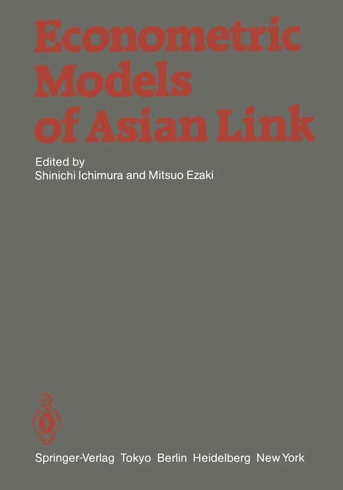 Book cover of Econometric Models of Asian Link (1985)